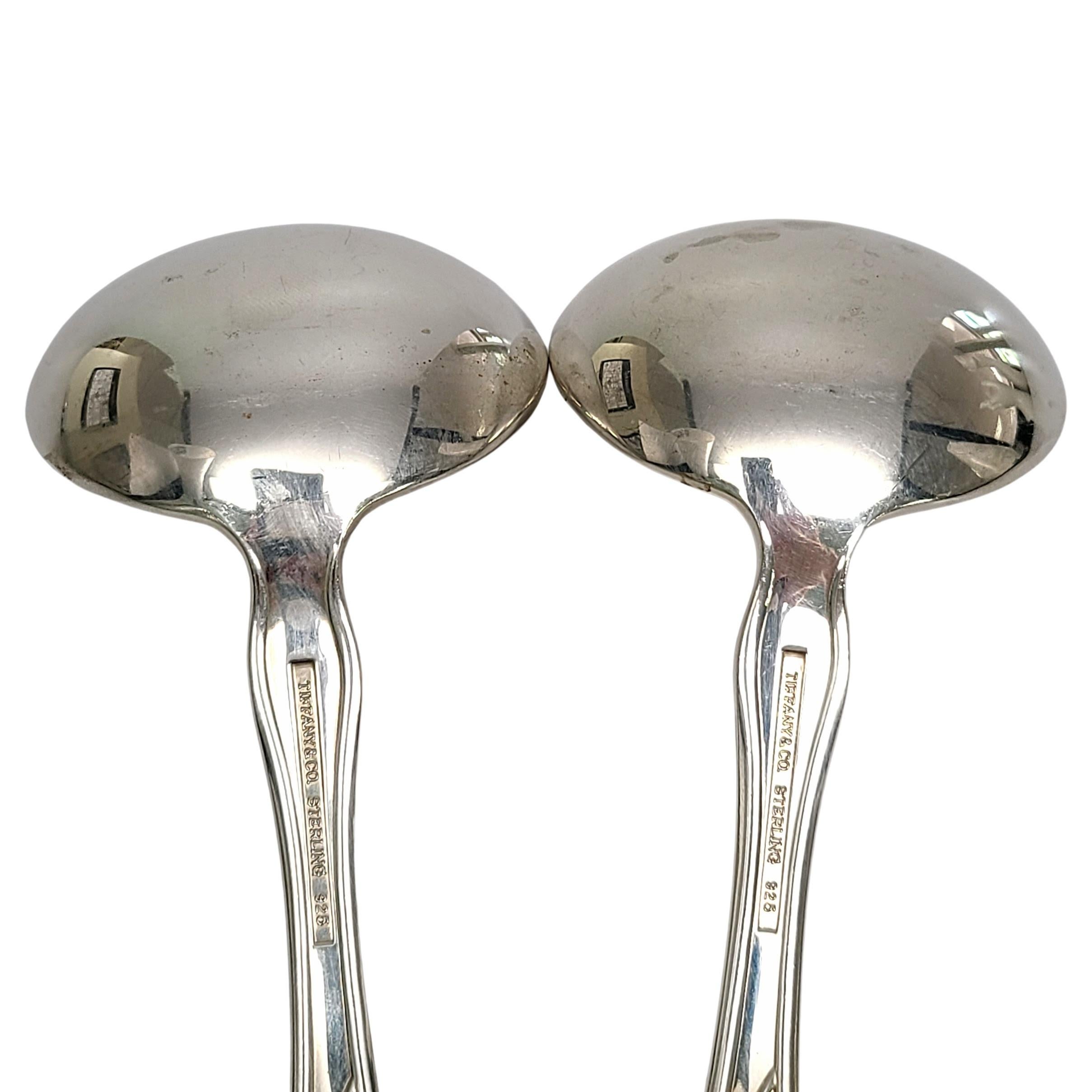 Set of 2 Tiffany & Co American Garden Sterling Silver Gravy Ladles with Pouches 3