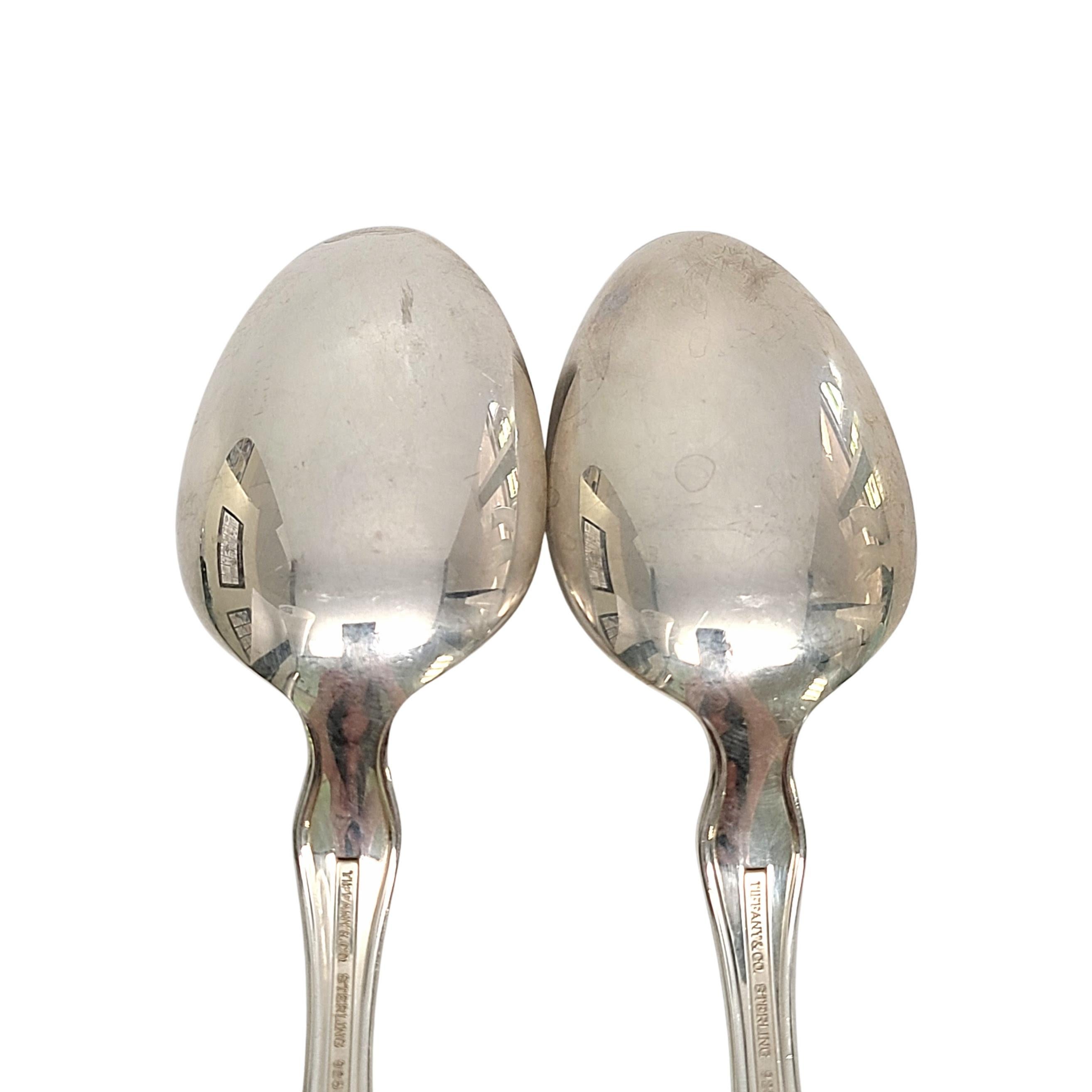 Set of 2 Tiffany & Co American Garden Sterling Silver Tablespoons with Pouches In Good Condition In Washington Depot, CT