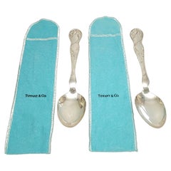Set of 2 Tiffany & Co American Garden Sterling Silver Tablespoons with Pouches