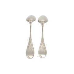 Set of 2 Tiffany & Co Audubon Sterling Place/Oval Soup Spoons 7 3/8" #19052