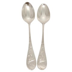 Set of 2 Tiffany & Co Audubon Sterling Place/Oval Soup Spoons 7 3/8" #19052