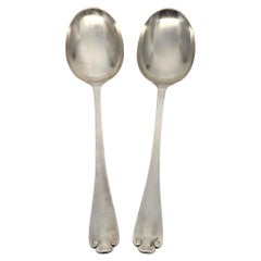 Vintage Set of 2 Tiffany & Co Flemish Sterling Silver Serving Spoons 9 5/8" #15707