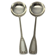 Set of 2 Tiffany & Co St Dunstan Sterling Silver Bouillon Spoons 5 3/8" #15587