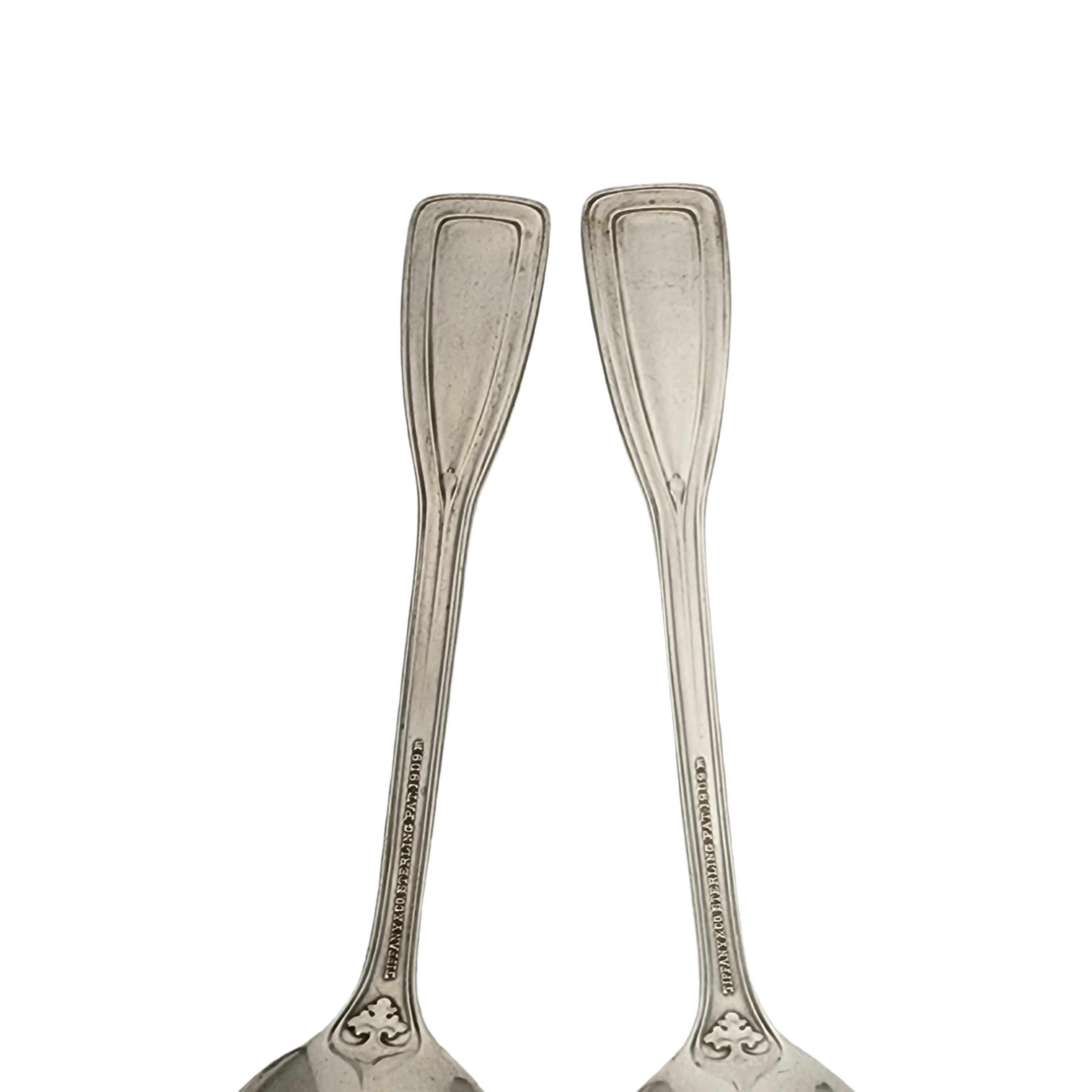 Set of 2 Tiffany & Co St Dunstan Sterling Silver Oval Soup Spoons w/mono #15590 1