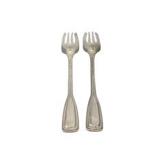 Set of 2 Tiffany & Co St Dunstan Sterling Silver Salad Forks mono 6 3/4" #15591