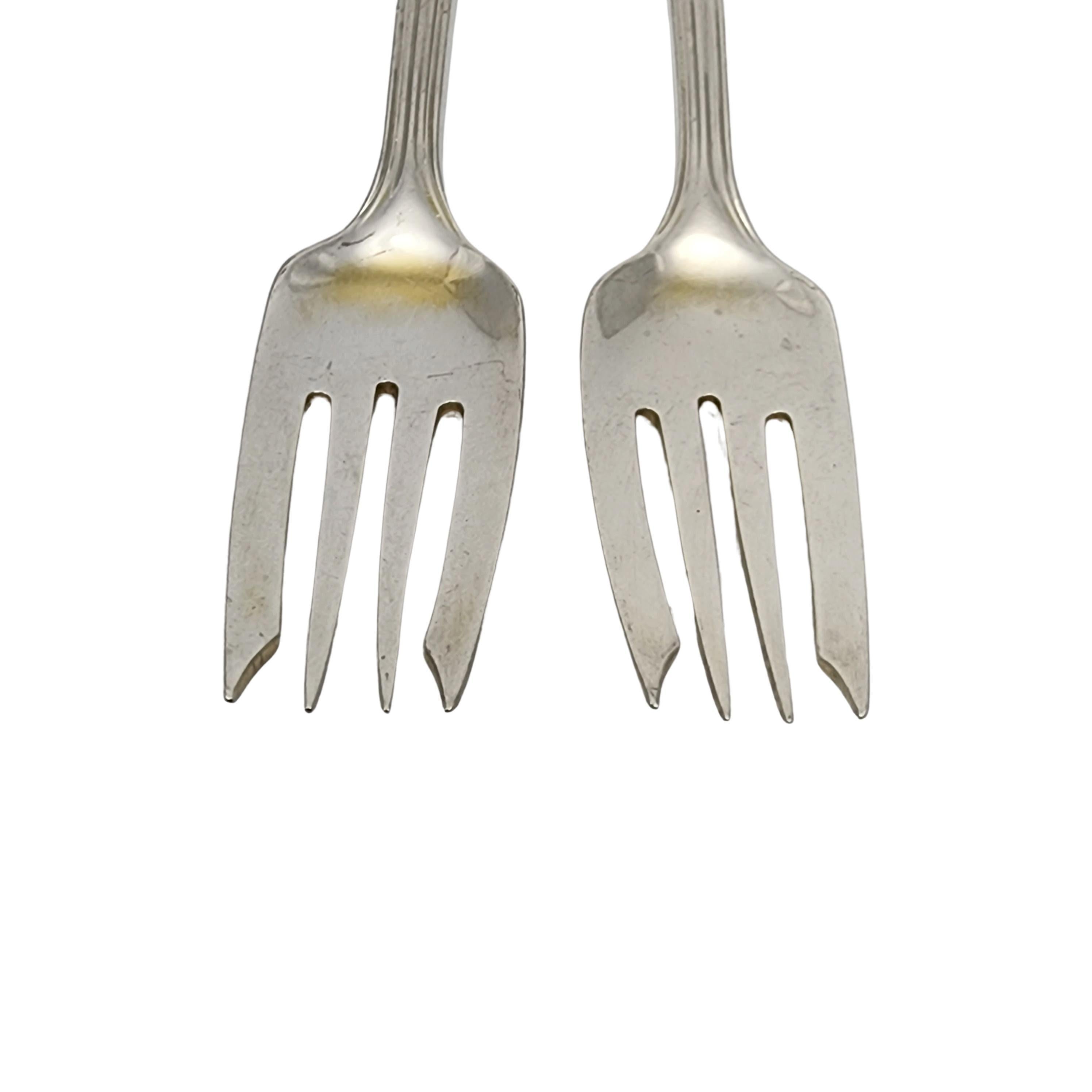 Women's or Men's Set of 2 Tiffany & Co St Dunstan Sterling Silver Salad Forks mono 6 3/4