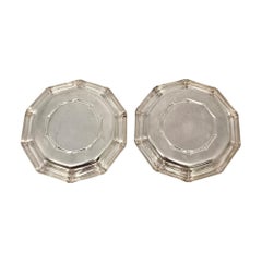 Set of 2 Tiffany & Co Sterling Silver Bamboo Coasters #19621
