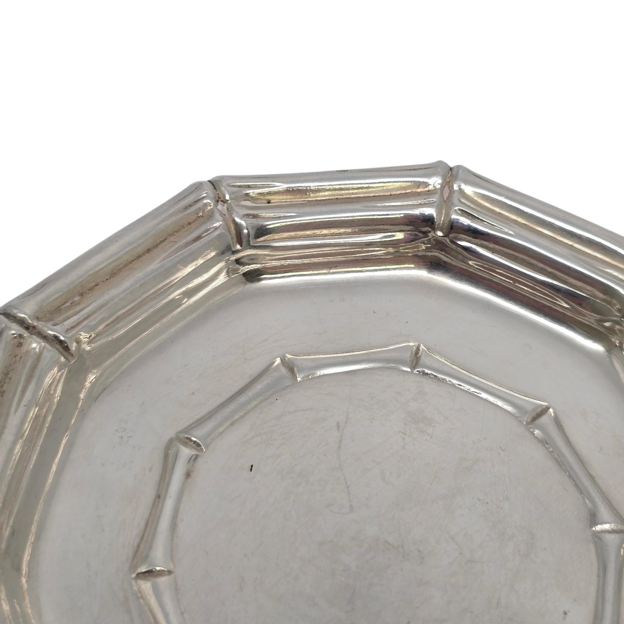 Set of 2 Tiffany & Co Sterling Silver Bamboo Coasters #19621 2