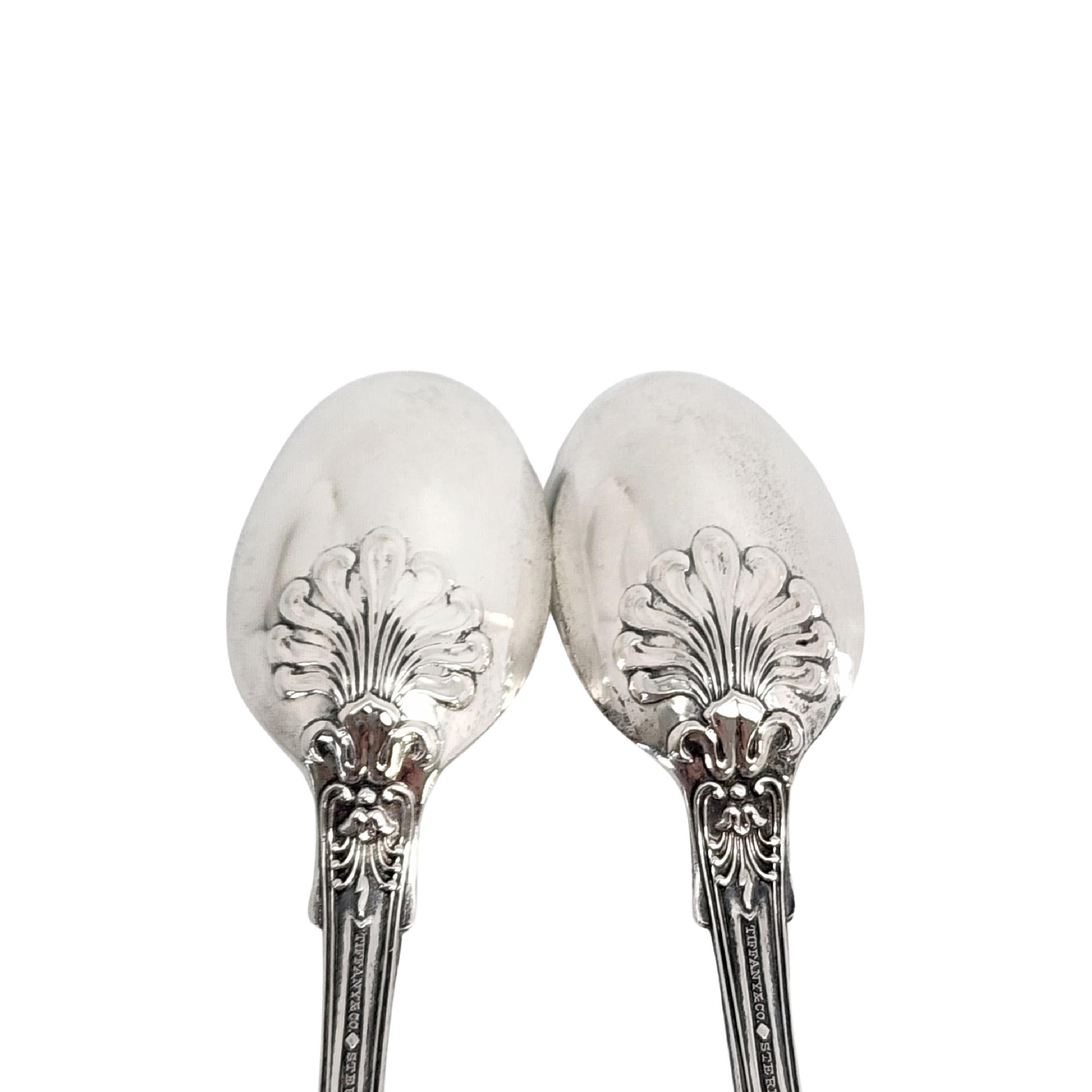 Set of 2 Tiffany & Co Sterling Silver English King Demitasse Spoons In Good Condition In Washington Depot, CT