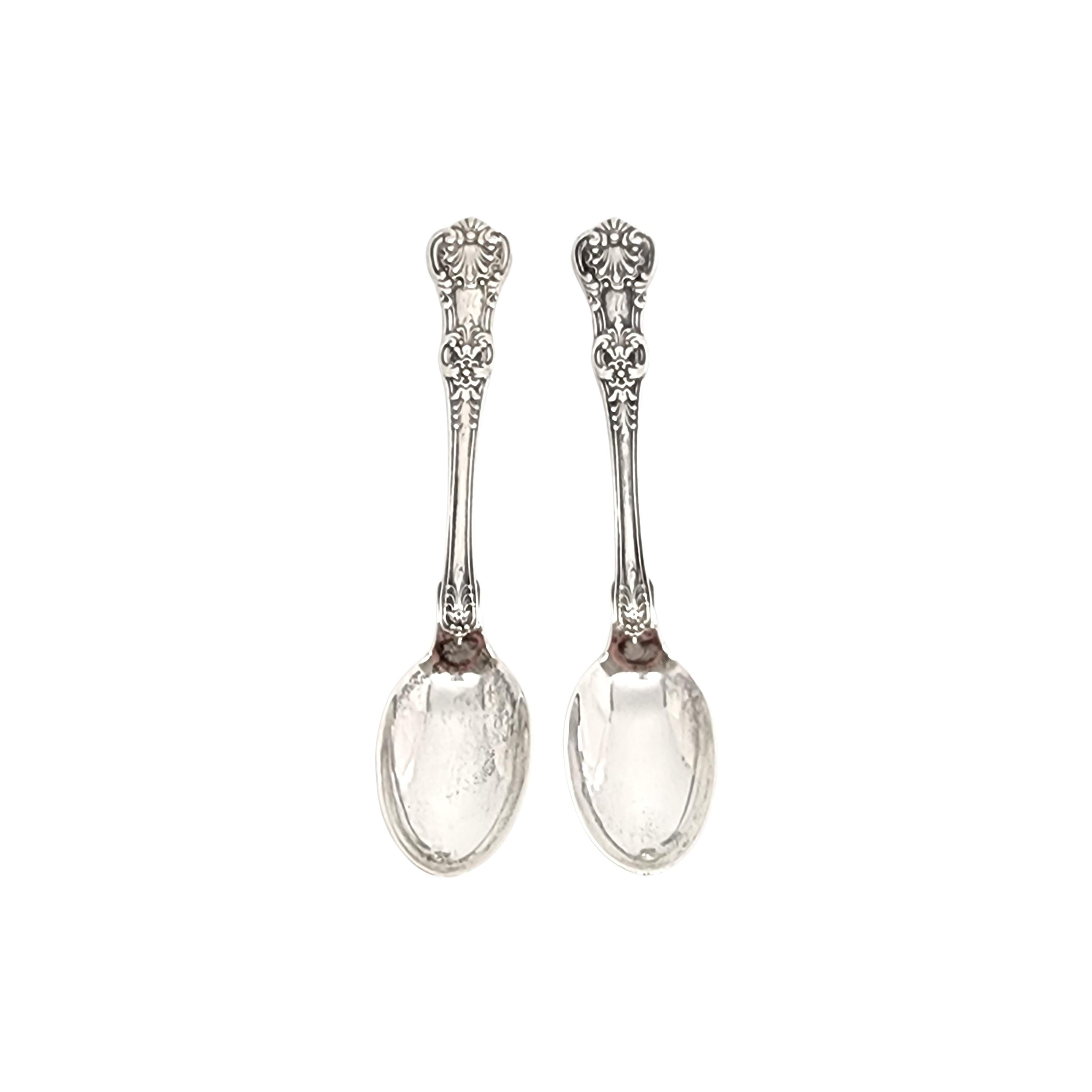 Set of 2 Tiffany & Co Sterling Silver English King Demitasse Spoons 2