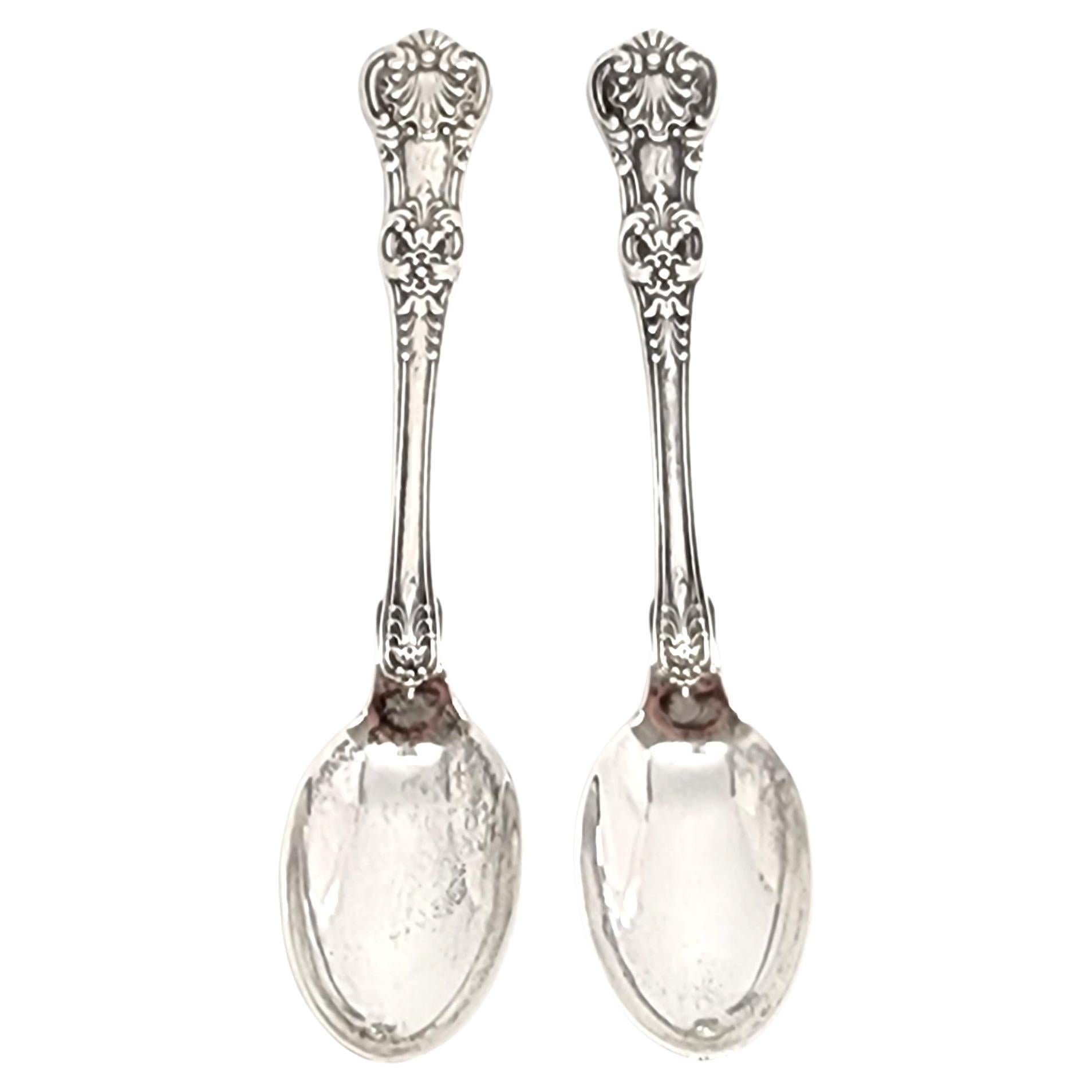 Set of 2 Tiffany & Co Sterling Silver English King Demitasse Spoons