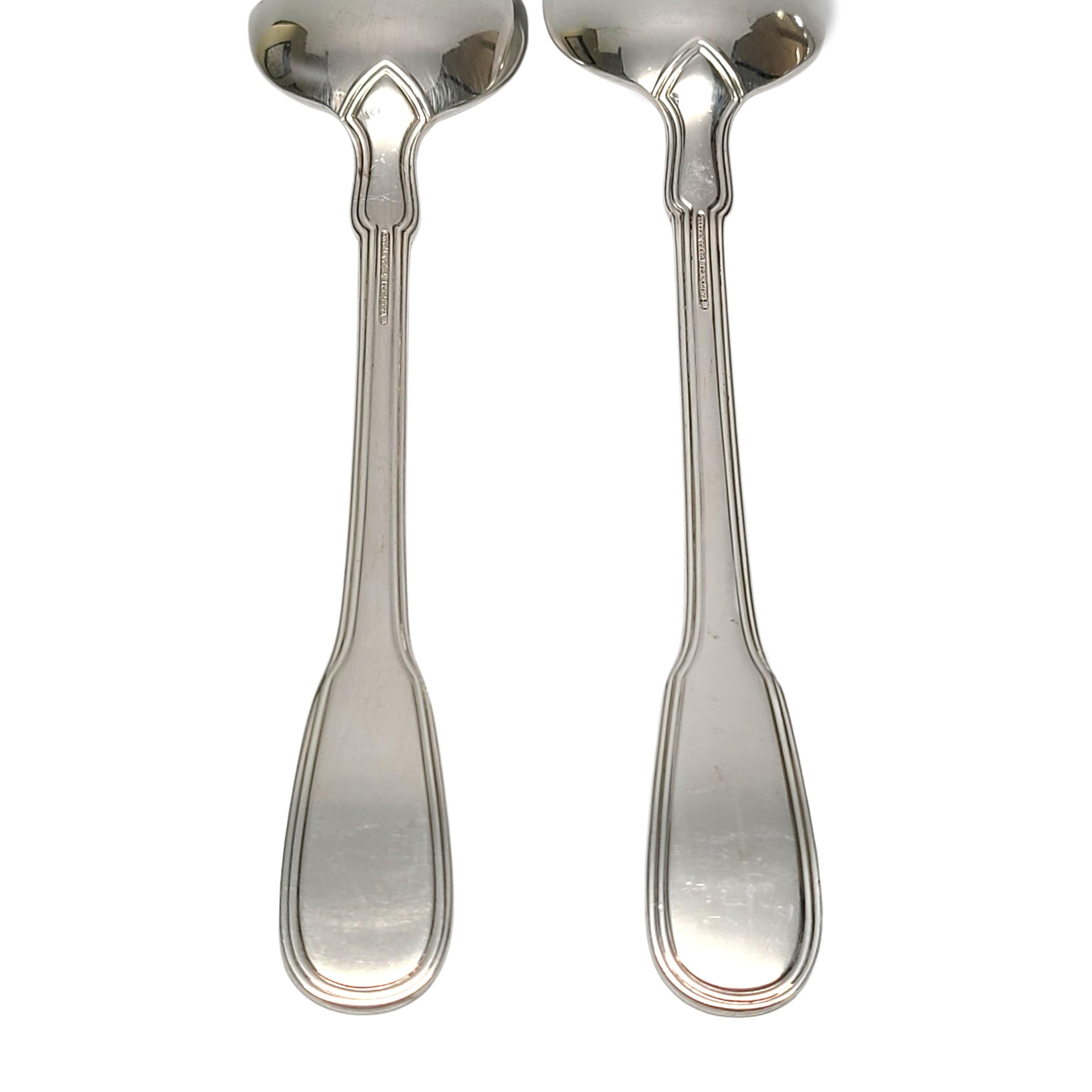 Set of 2 Tiffany & Co Sterling Silver Gramercy Serving Table Spoon with Monogram In Good Condition For Sale In Washington Depot, CT