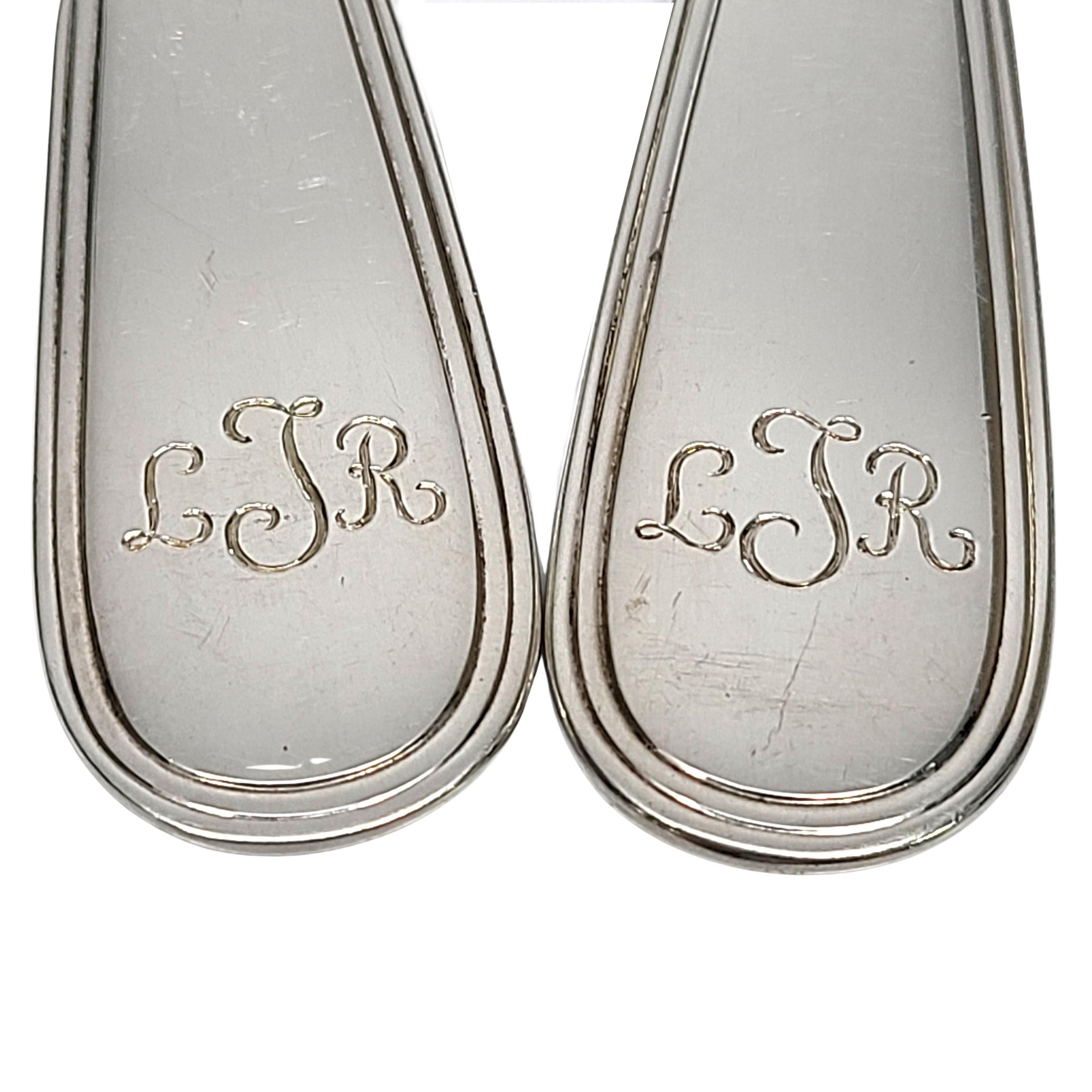 Women's or Men's Set of 2 Tiffany & Co Sterling Silver Gramercy Serving Table Spoon with Monogram For Sale