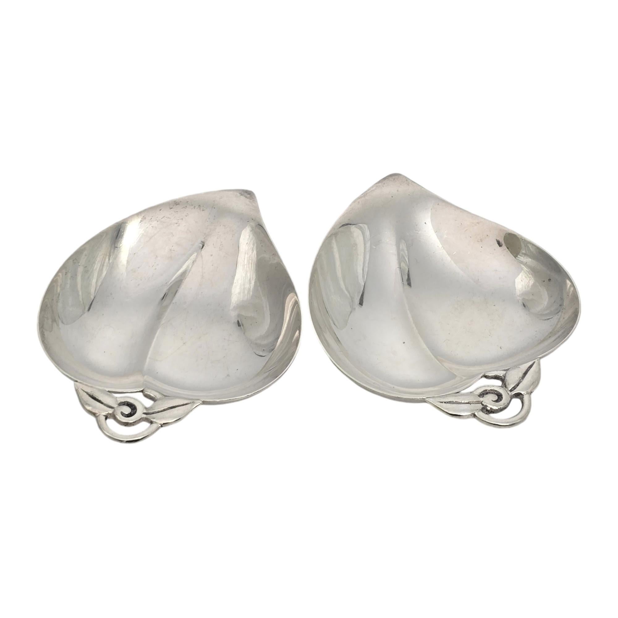 Set of 2 Tiffany & Co Sterling Silver Heart Apple Dishes/Bowls #19266 1