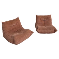 Set of 2 Togo 1 Seaters by Michel Ducaroy for Ligne Roset in Original Fabric