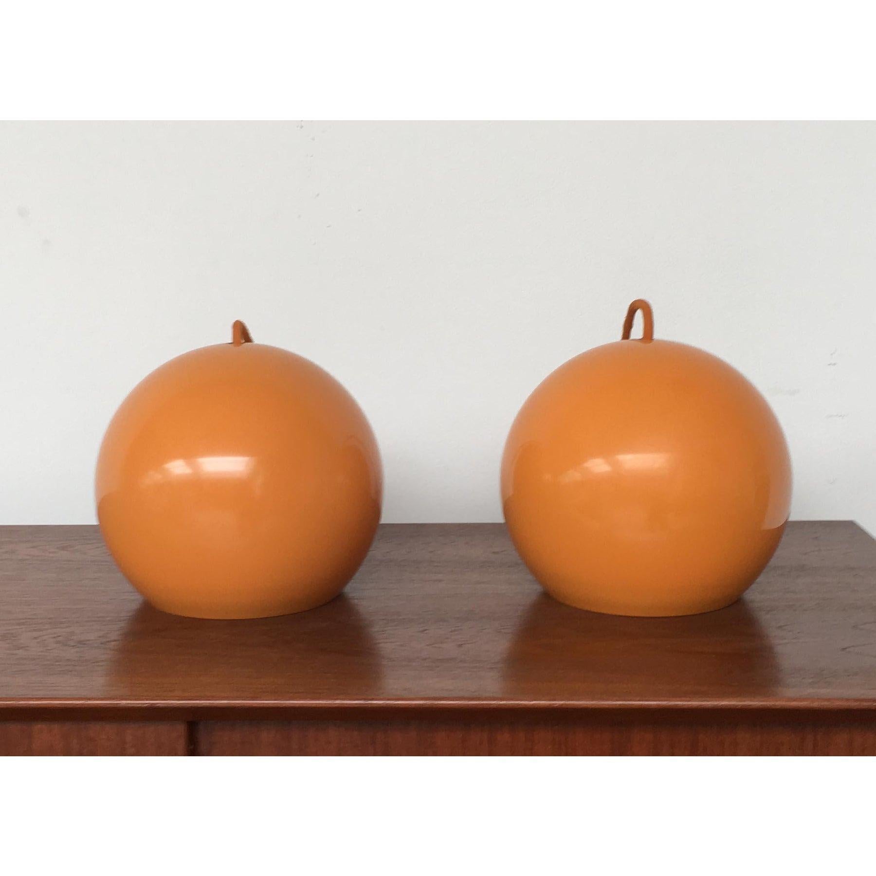 Mid-Century Modern Set of 2 Topan Pendant Lamps by Verner Panton for Louis Poulsen, 1970s For Sale