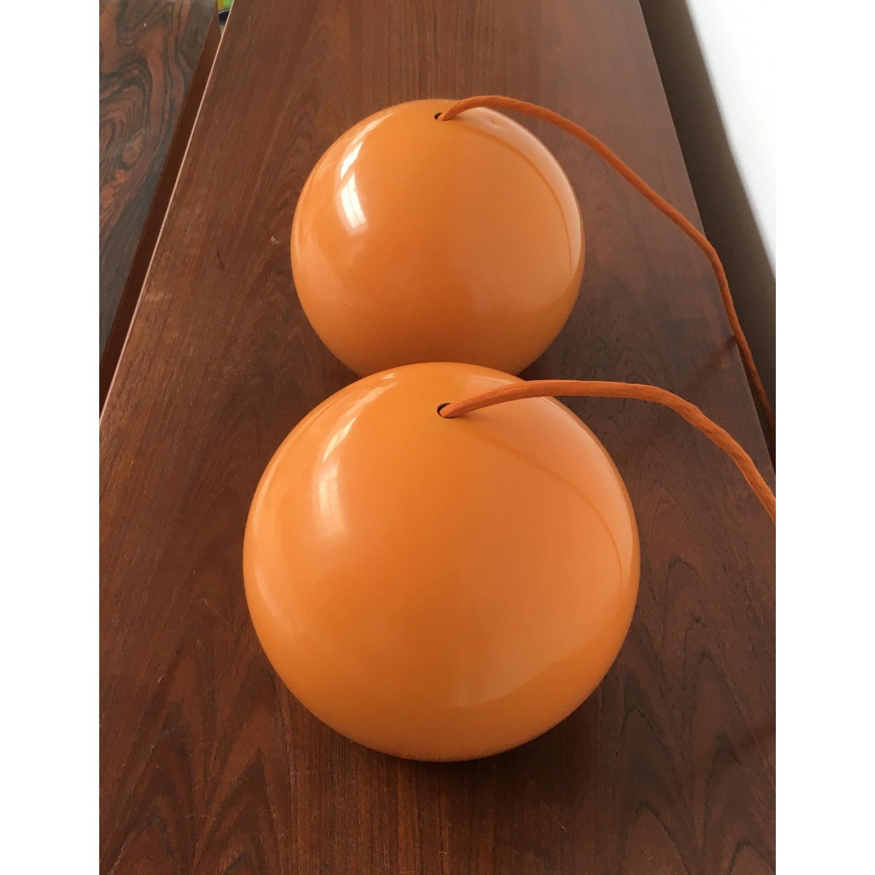 20th Century Set of 2 Topan Pendant Lamps by Verner Panton for Louis Poulsen, 1970s For Sale