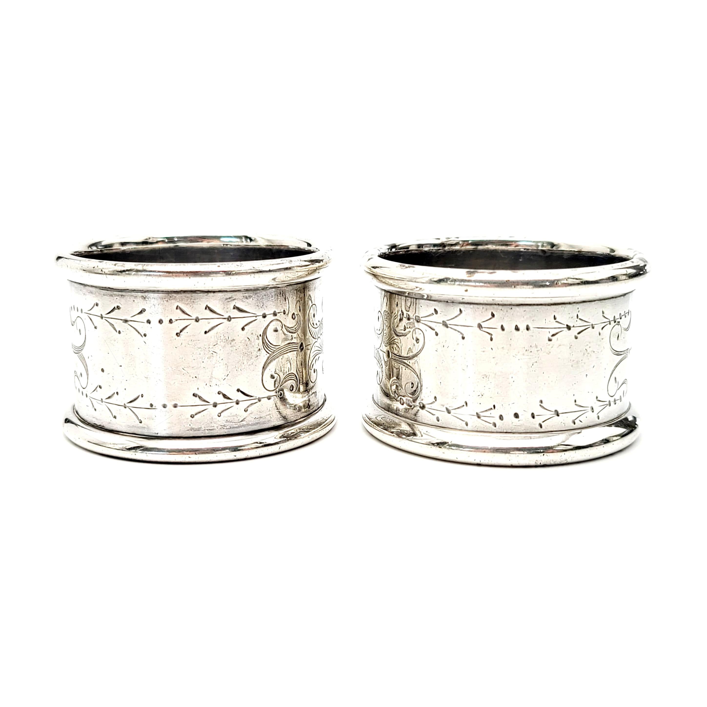 Set of 2 Towle Sterling Silver Napkin Rings 8770 In Good Condition For Sale In Washington Depot, CT