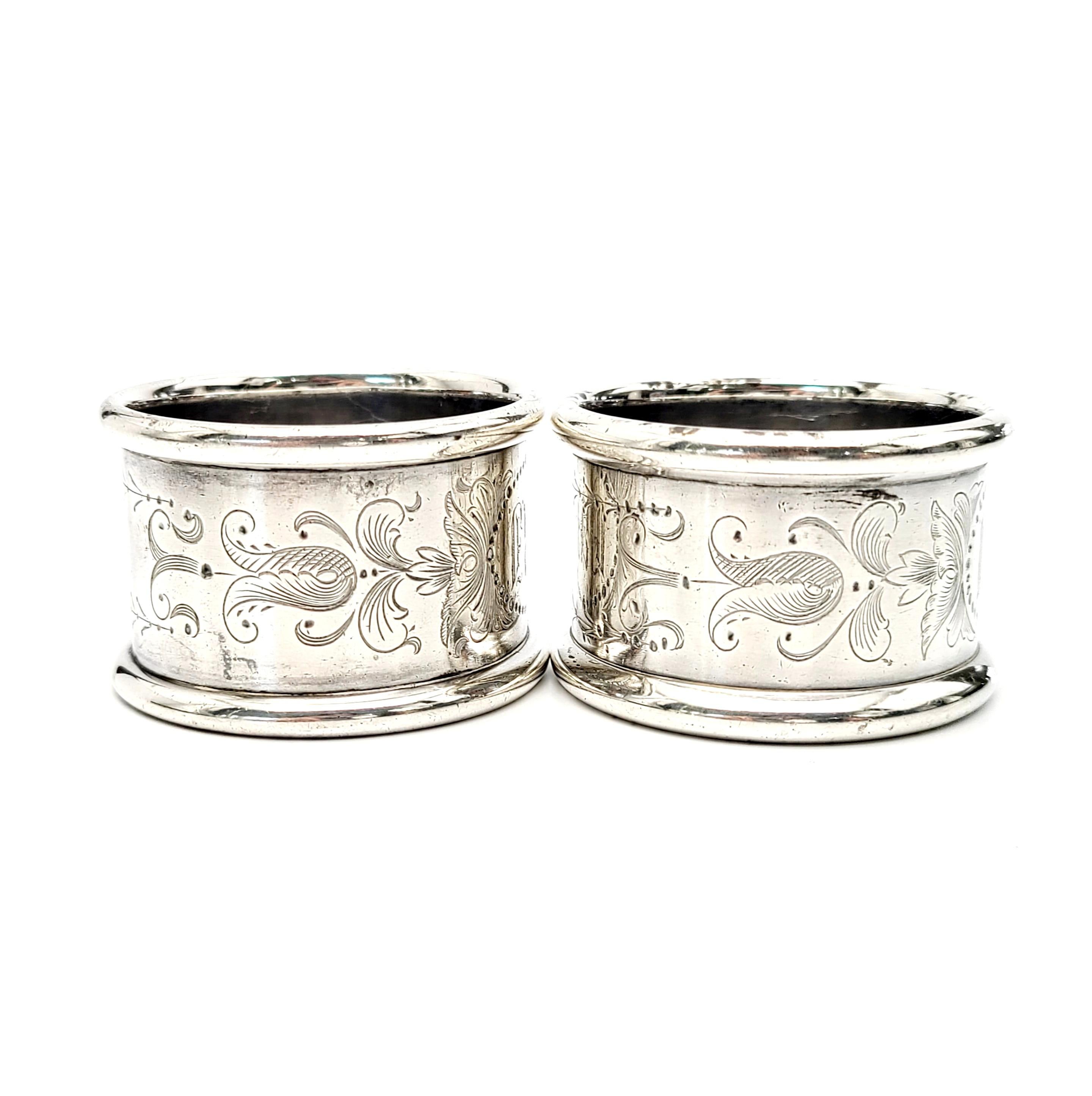 20th Century Set of 2 Towle Sterling Silver Napkin Rings 8770 For Sale