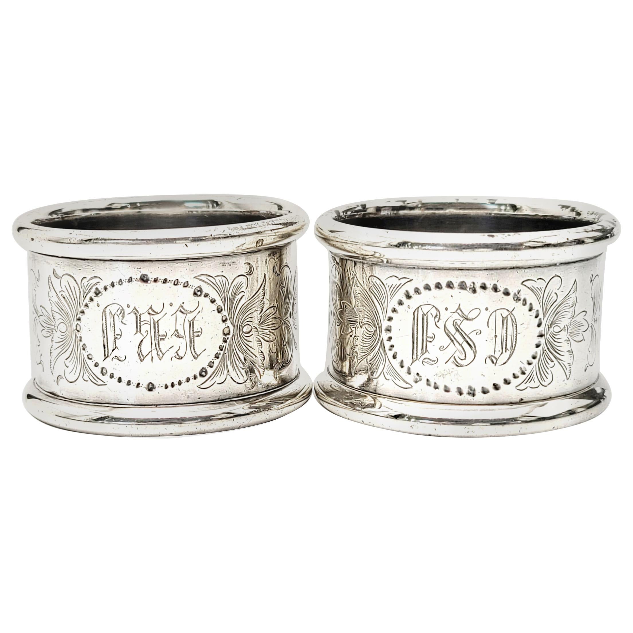 Set of 2 Towle Sterling Silver Napkin Rings 8770 For Sale