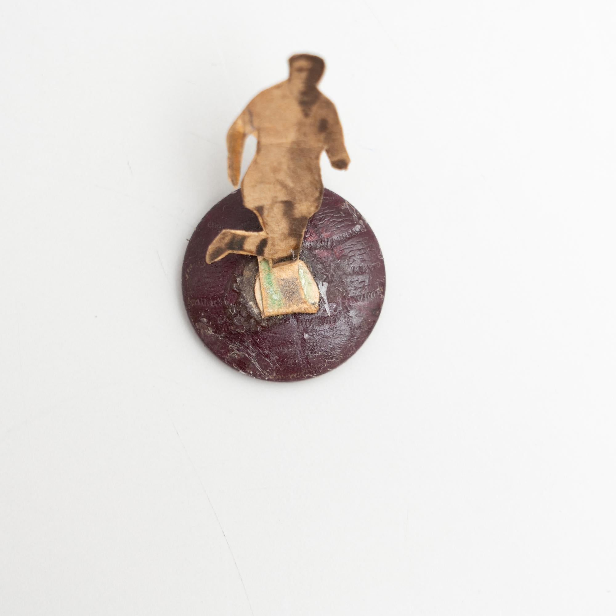 Set of 2 Traditional Antique Button Soccer Game Figures, circa 1950 For Sale 4