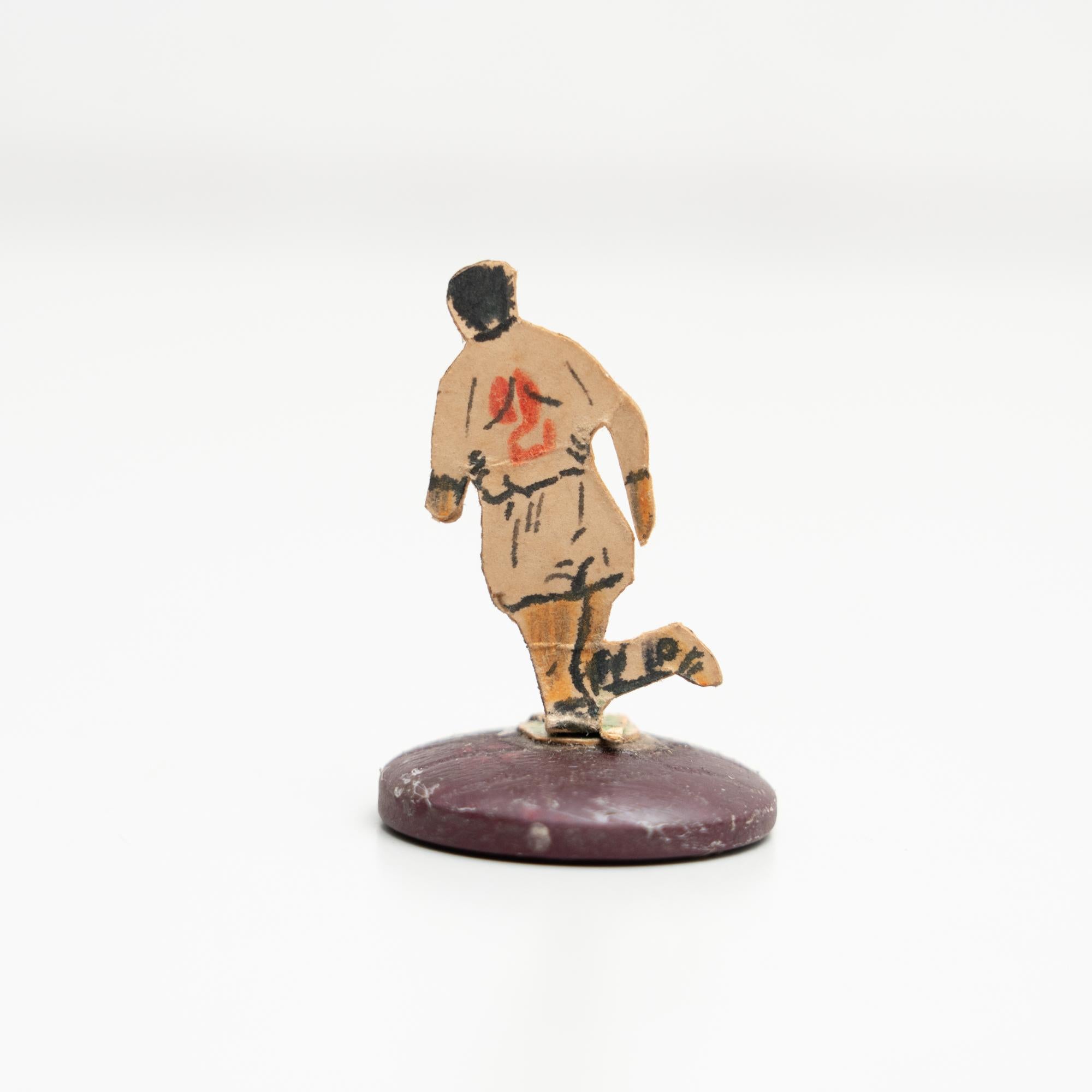 Spanish Set of 2 Traditional Antique Button Soccer Game Figures, circa 1950 For Sale