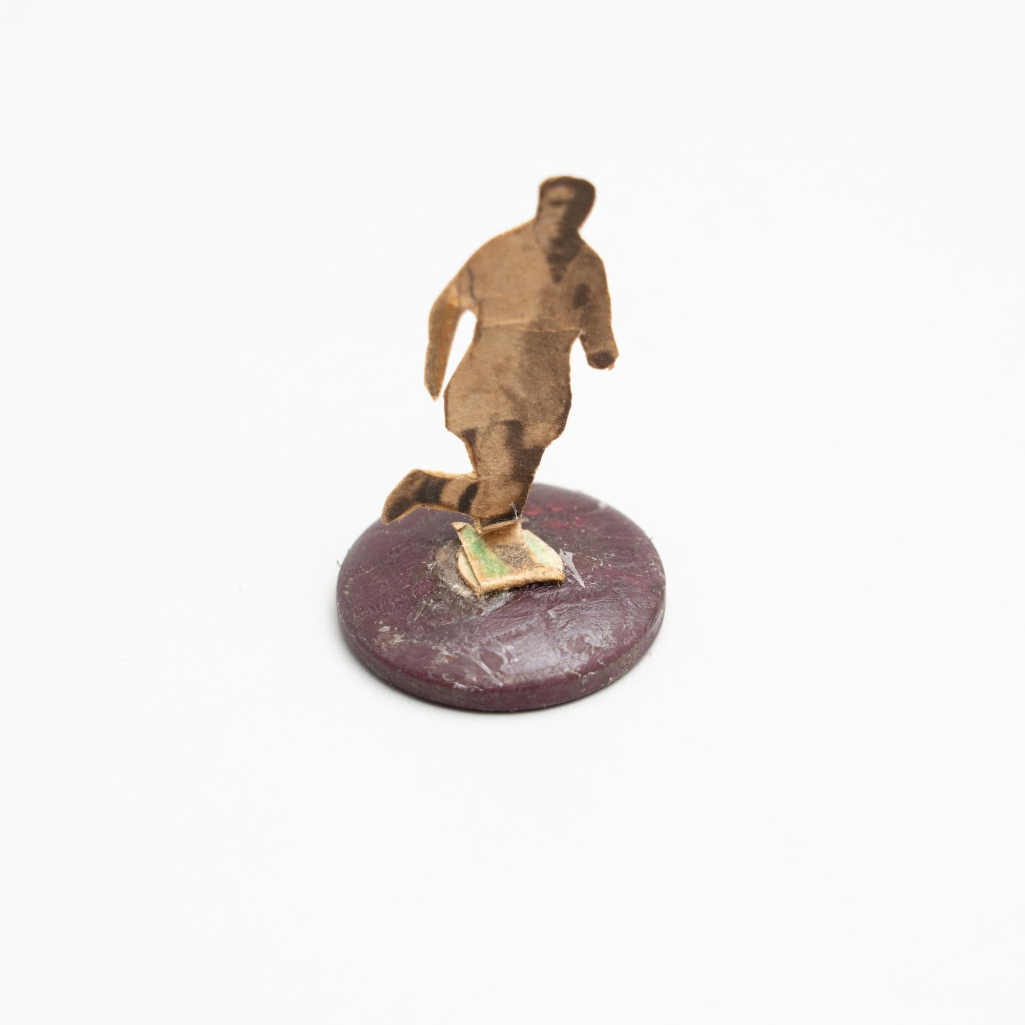 Set of 2 Traditional Antique Button Soccer Game Figures, circa 1950 For Sale 1