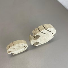 set of 2 Travertine Marble FISH Figures by Fratelli Mannelli, Italy, 1970s