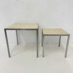 Set of 2 travertine side tables , 1970’s