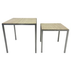 Set of 2 travertine side tables , 1970’s