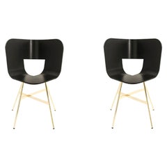 Juego de 2, Silla Tria Oro 4 Patas, Asiento Color RAL by Colé Italia