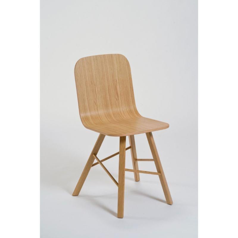 2er Set, Tria Einfacher Stuhl gepolstert, Schwarzes Leder, Eichenholzbeine by Colé Italia (21. Jahrhundert und zeitgenössisch) im Angebot
