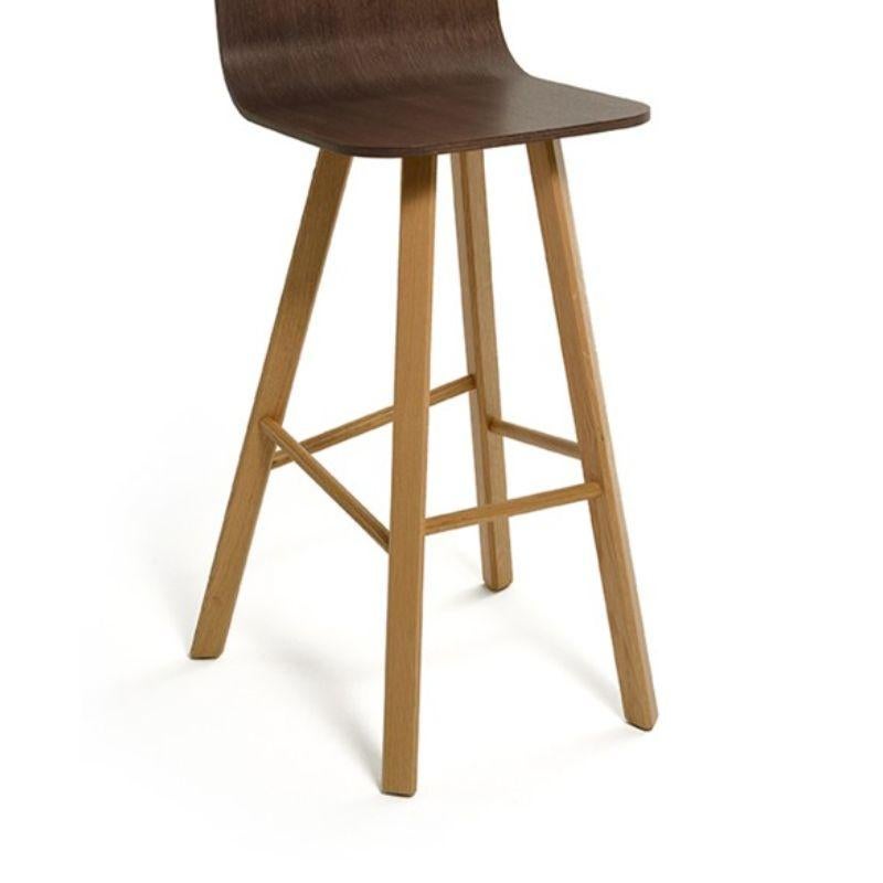 Set of 2, Tria Stool, High Back, Canaletto Walnut by Colé Italia In New Condition For Sale In Geneve, CH
