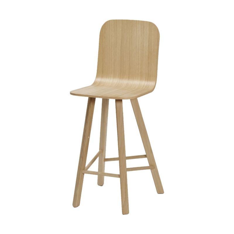 Set of 2, tria stool, High Back, Oak Contour by Colé Italia with Lorenz & Kaz 
Dimensions: H.seat 67/77 (H.105/115) x D.52 x W.48 cm
Materials: Plywood Stool with High Back, Solid Oak Wood 4 legs

Also Available: Tria Stool Upholstered, Low