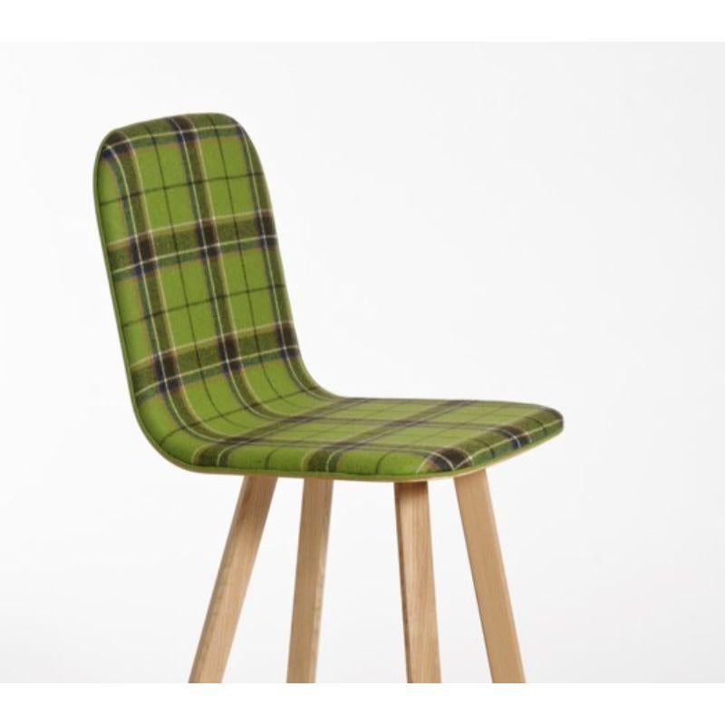 Other Set of 2, Tria Stool, High Back, Upholstered Nord Wool, Green by Colé Italia For Sale