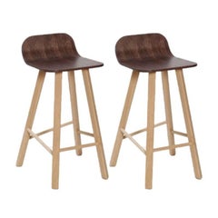 Set di 2 sgabelli Tria con schienale basso, Caffè di Colé Italia