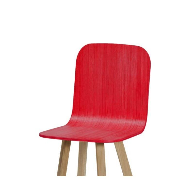 Modern Set of 2, Tria Stool, Tapparelle High Back Red by Colé Italia For Sale