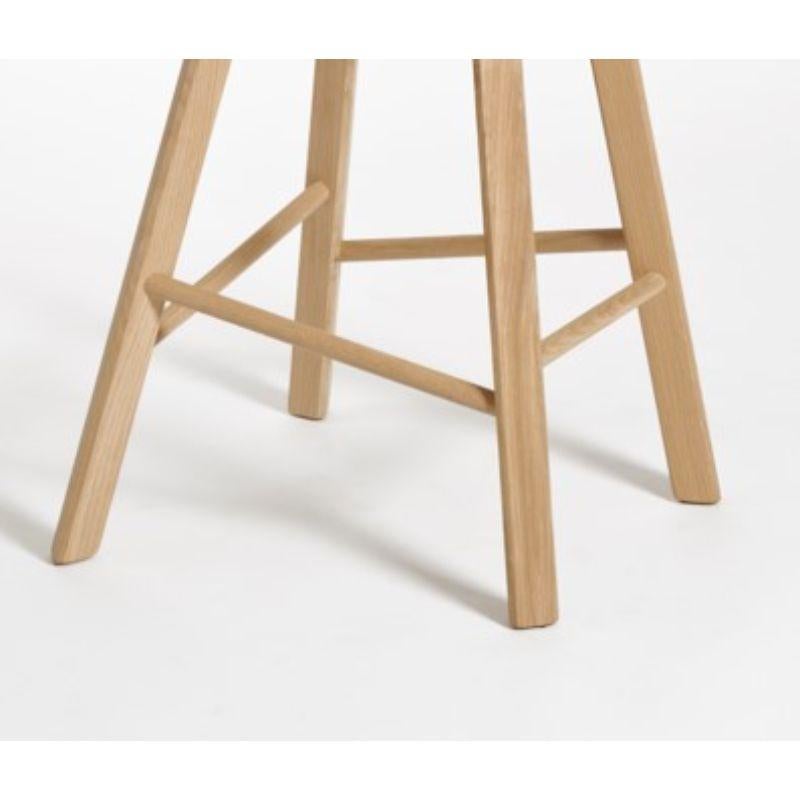 Set of 2 Tria Stools, Low Back Coffee & High Back Oak by Colé Italia For Sale 6