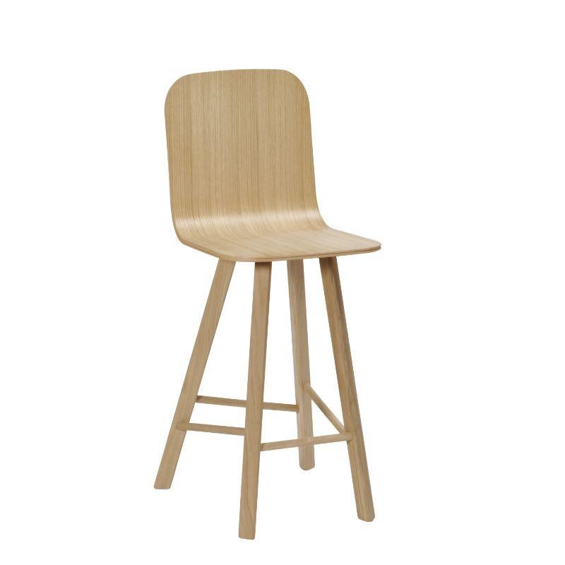 Set of 2 Tria Stools, Low Back Coffee & High Back Oak by Colé Italia For Sale 7