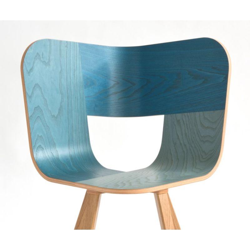 Italian Set of 2, Tria Wood 4 Legs Chair, Denim by Colé Italia For Sale