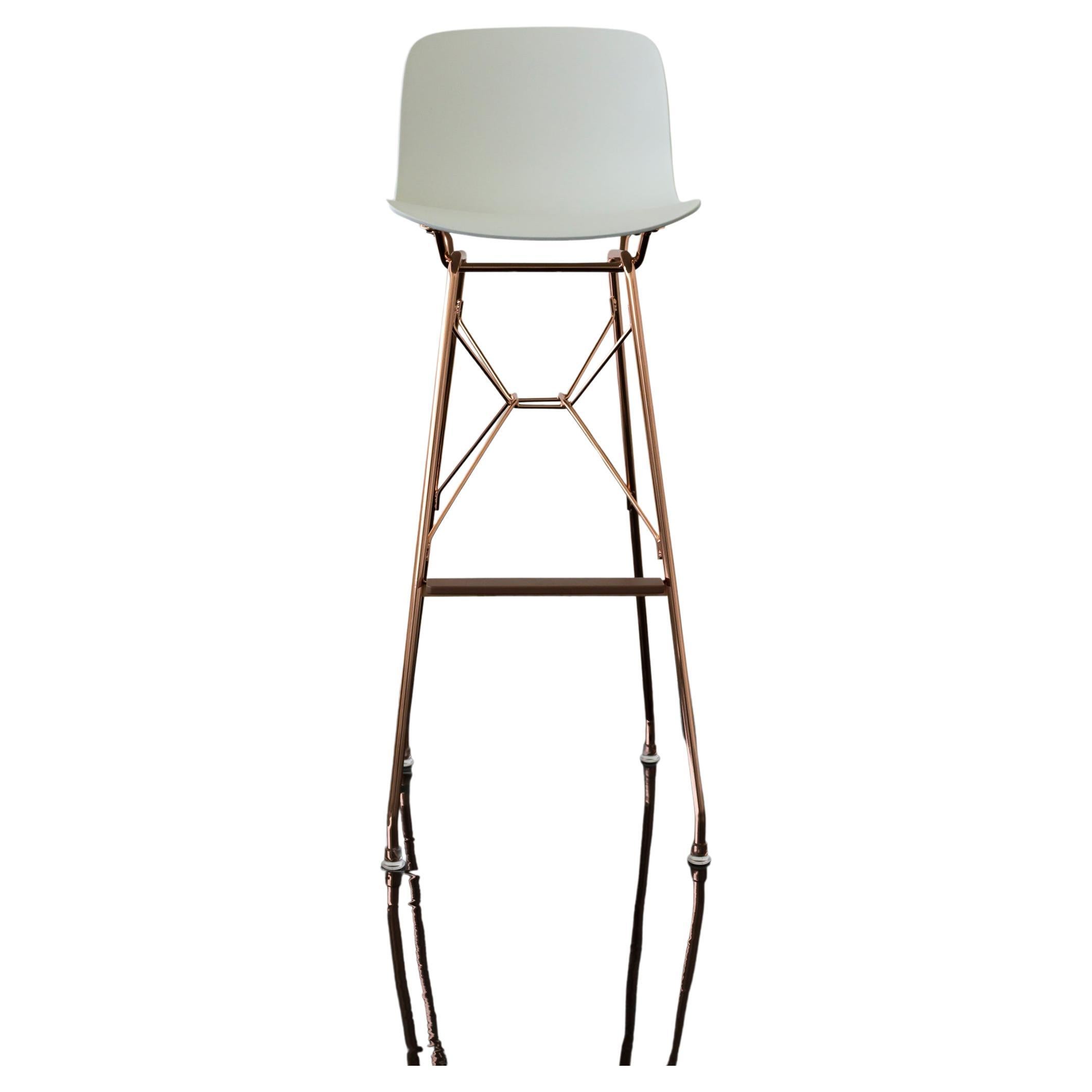 Set of  2 Troy  Wireframe Stool in White by Marcel Wanders for MAGIS