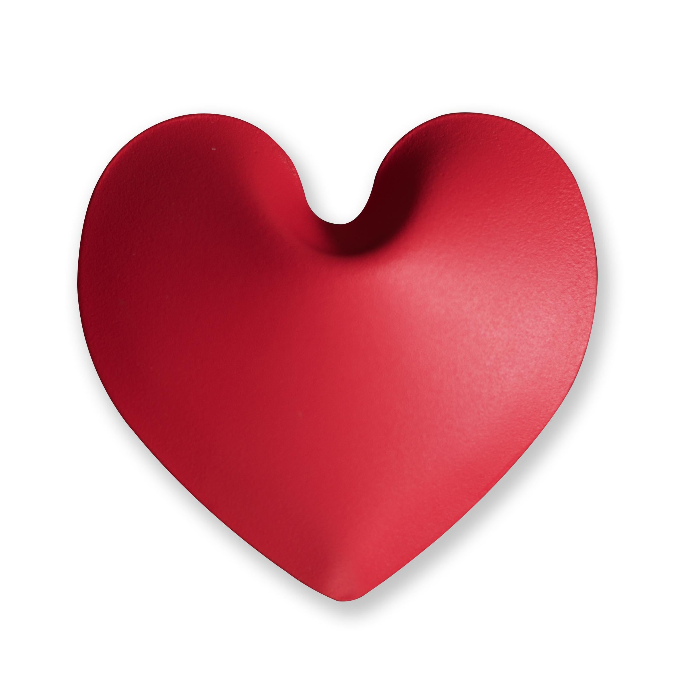 Powder-Coated Set of 2 True Red Heart Inflated Hangers by Zieta For Sale
