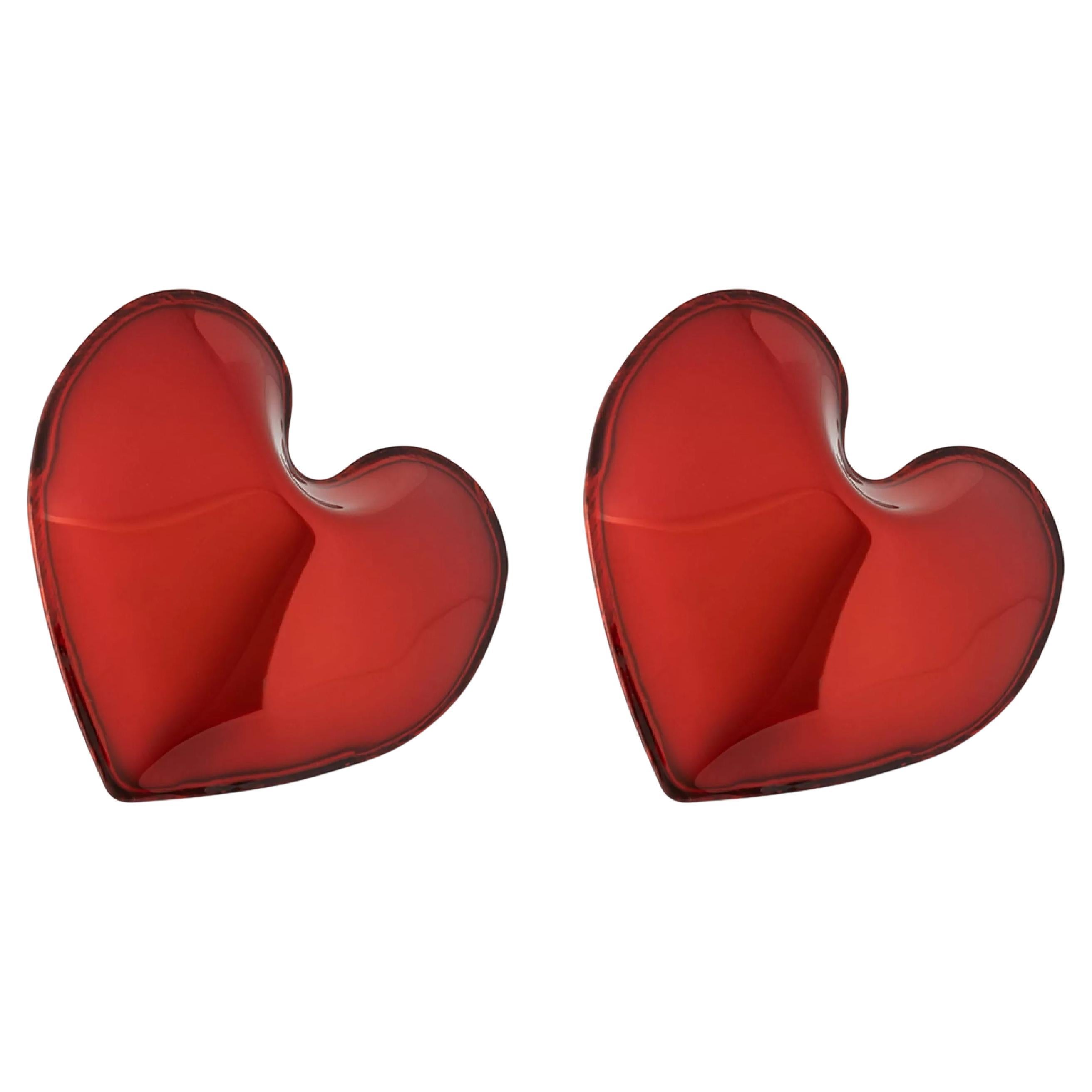 Set of 2 True Red Heart Inflated Hangers by Zieta For Sale