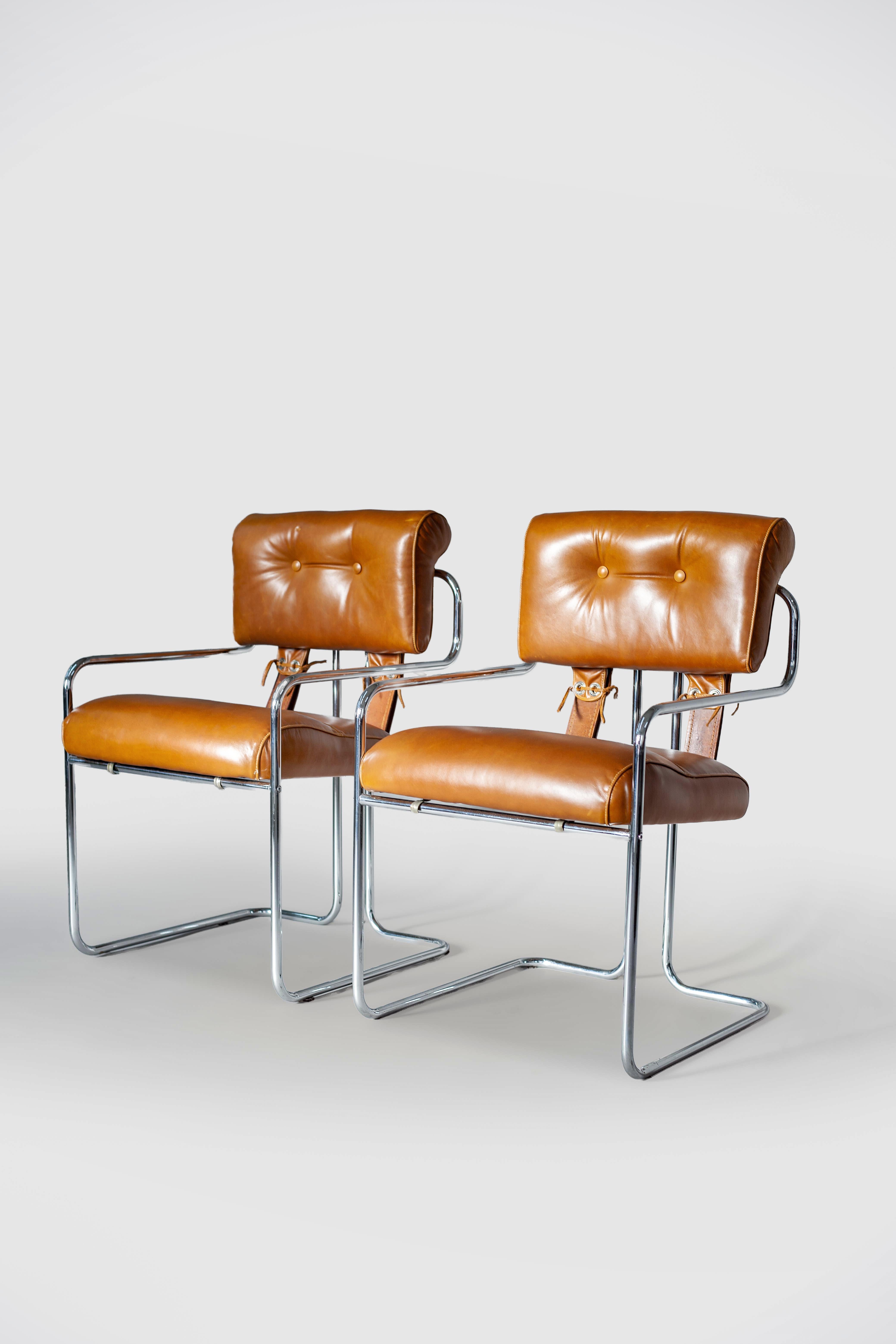 Mid-Century Modern Set of 2 Tucroma Chairs by Guido Faleschini for i4 Mariani