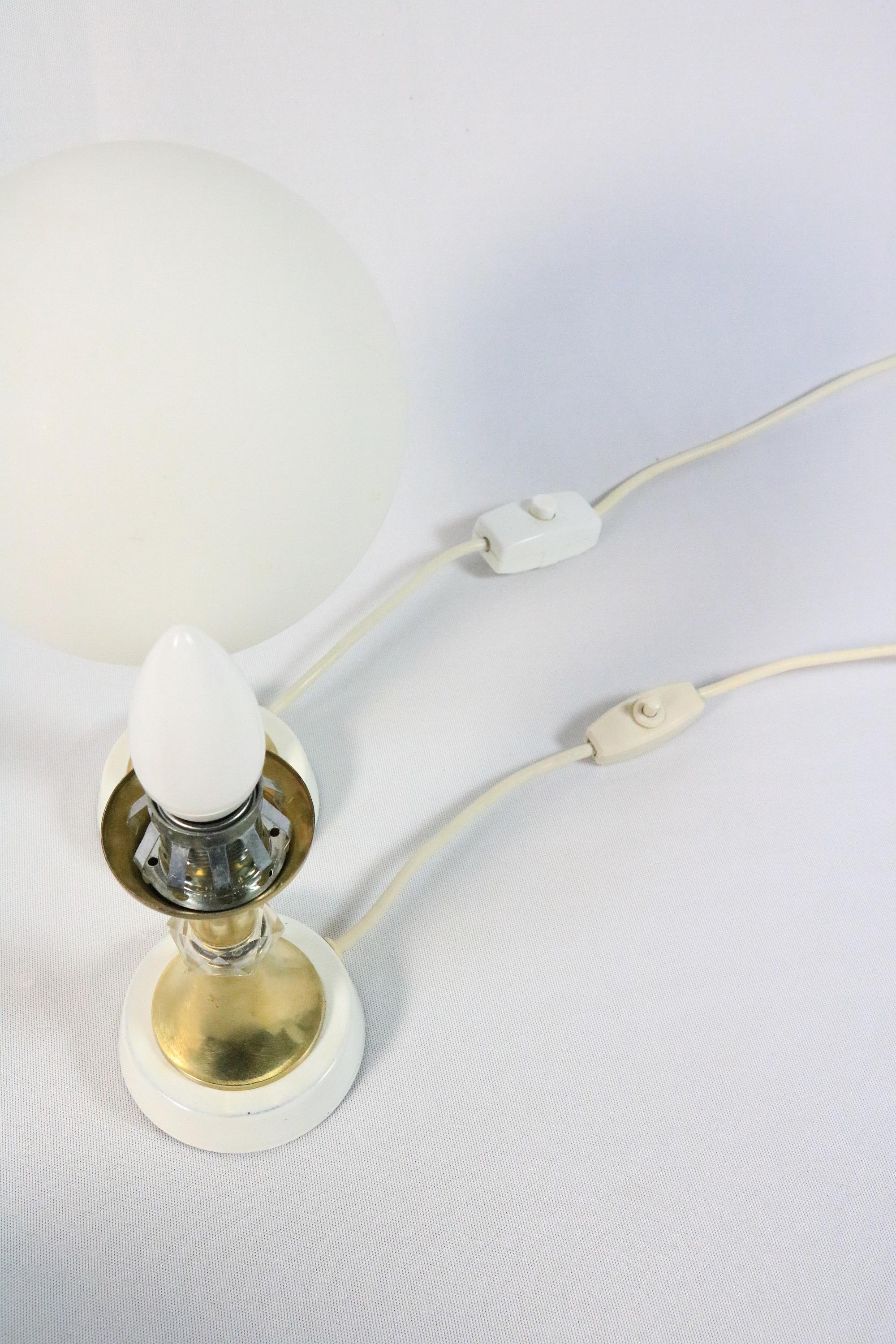 Set of 2 Tulip Base Table Lamps, Brass / Glass, Mid-Century, Germany For Sale 4