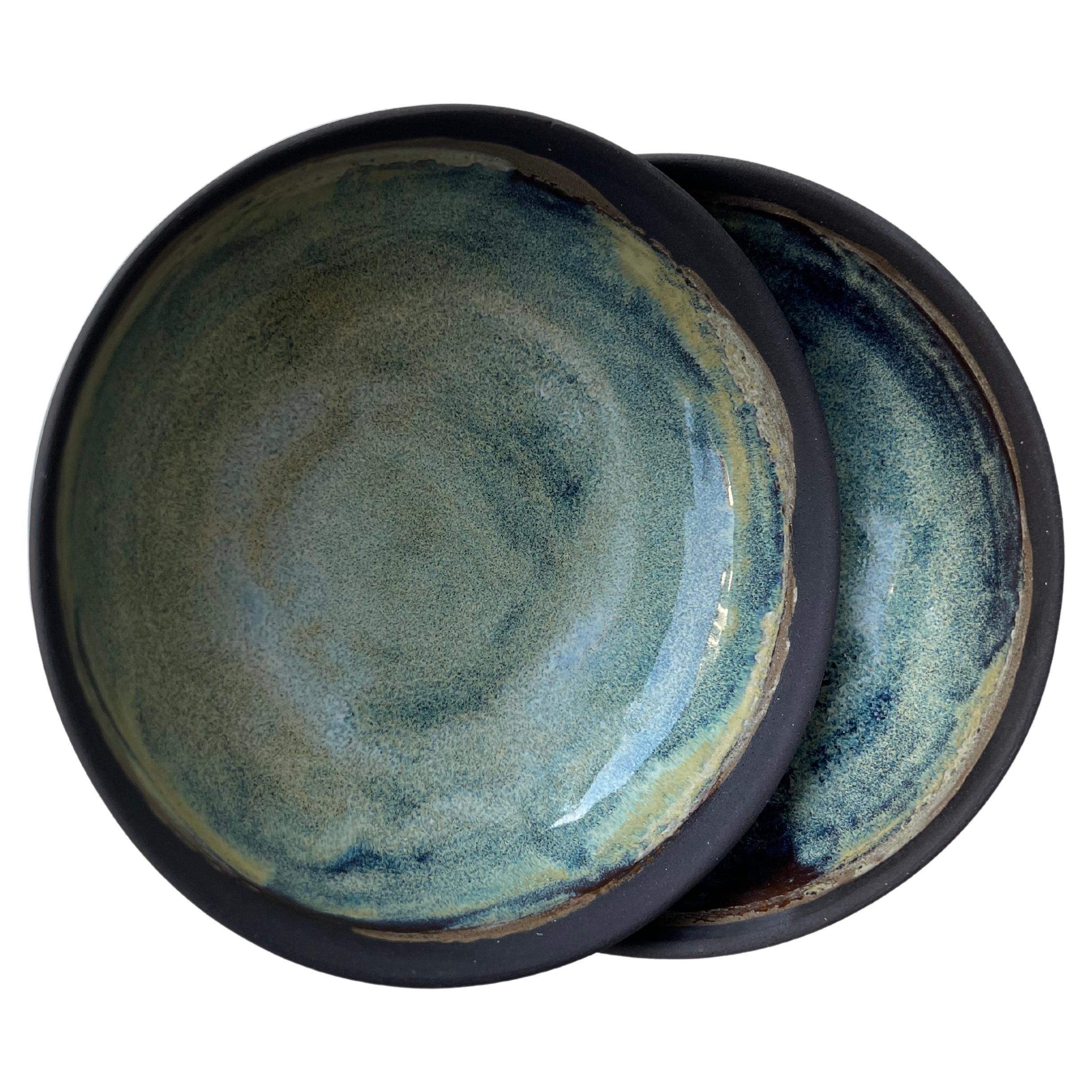Set of 2 Turquoise Bowl by Güler Elçi For Sale