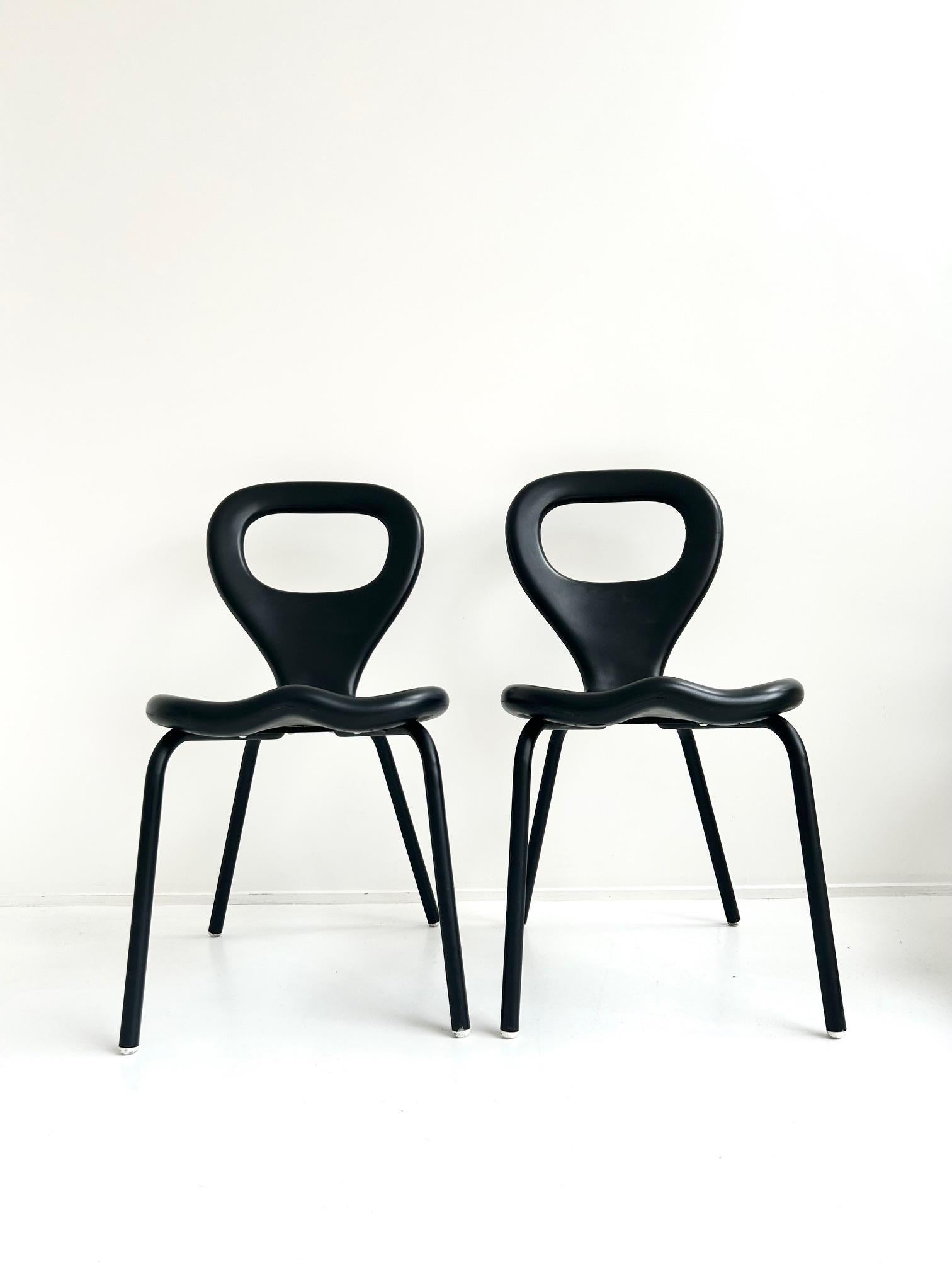 Acier Ensemble de 2 chaises télévisées de Marc Newson, Moroso, 1993 en vente