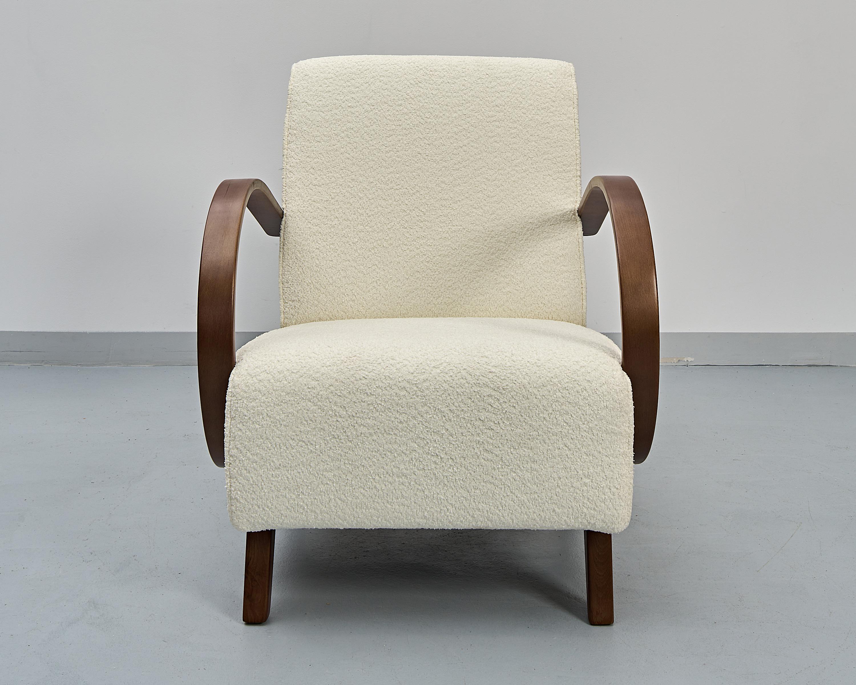 Set of 2 Type C Loop Armchairs by Jindřich Halabala, 1930s In Good Condition In Poznań, PL