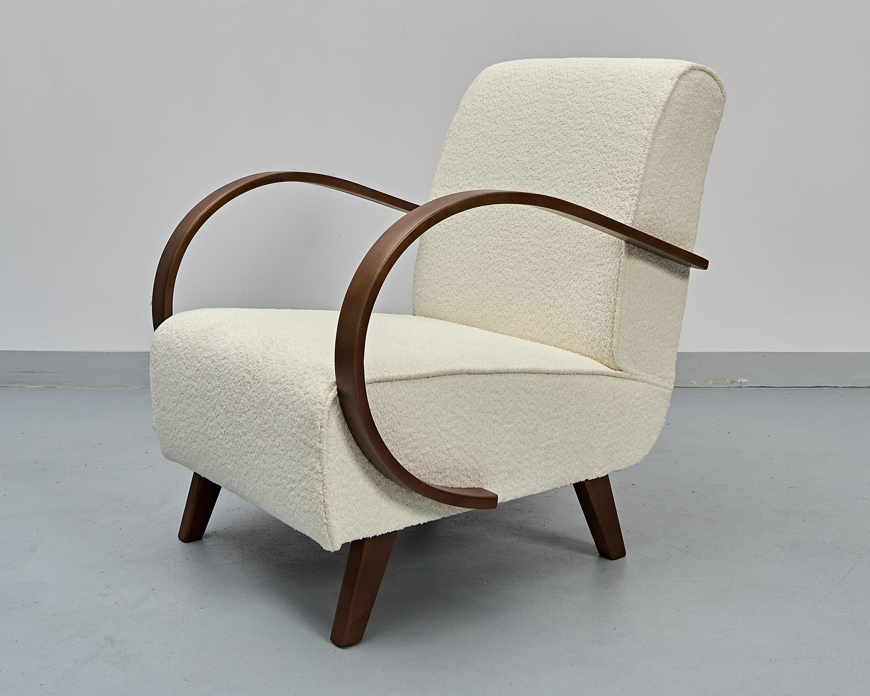 Mid-20th Century Set of 2 Type C Loop Armchairs by Jindřich Halabala, 1930s For Sale