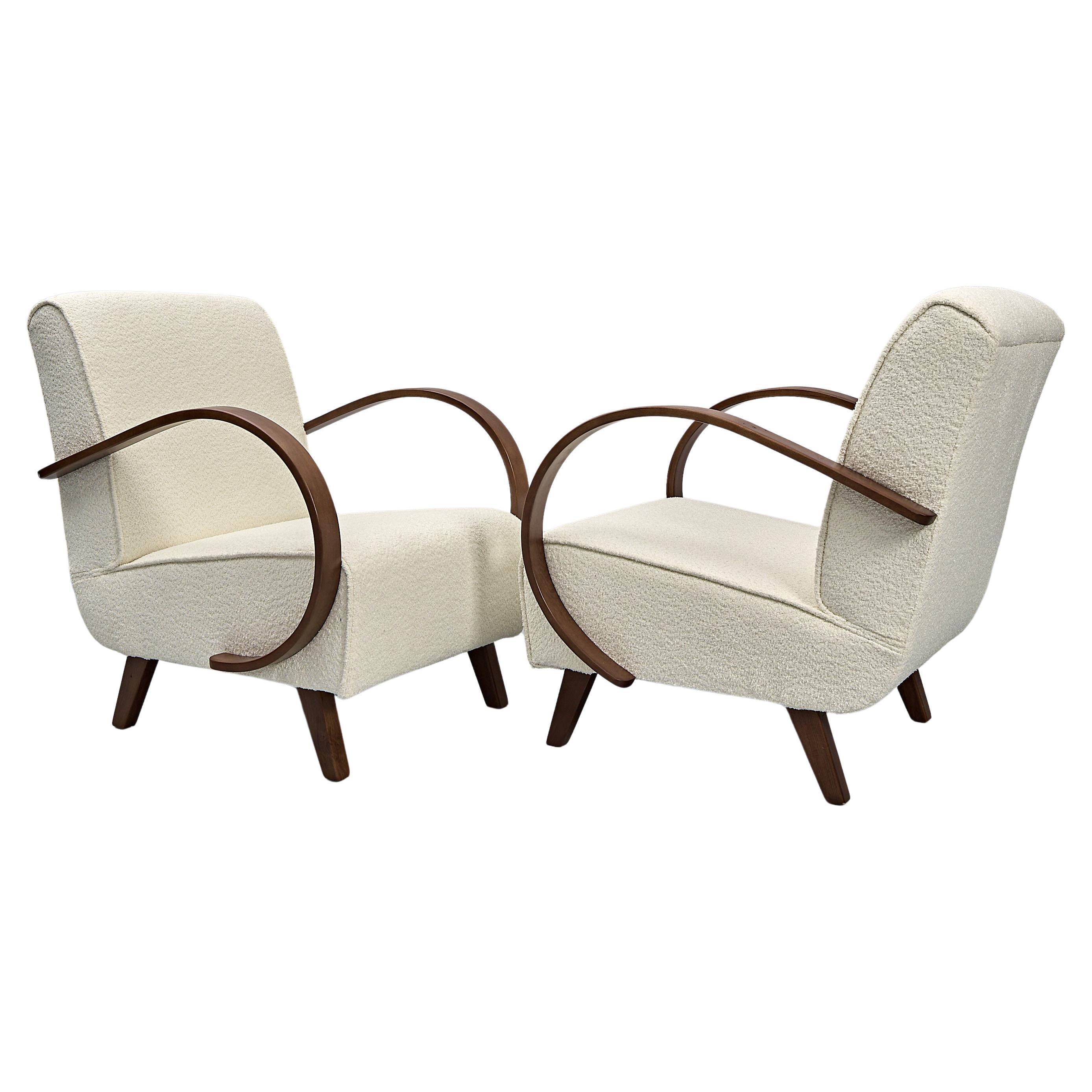 Set of 2 Type C Loop Armchairs by Jindřich Halabala, 1930s For Sale